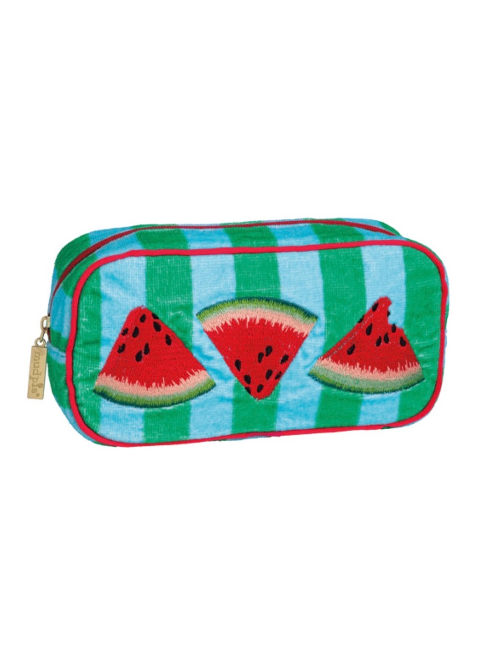 Watermelon Stripe Embroidered pouch